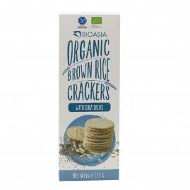 BioAsia Organic Brown Rice Crackers with Chia Seeds 有機奇亞籽糙米餅115g
