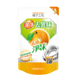 Orange House Dishwashing Liquid Refill Pack Degree and Deodorize 橘子工坊 深層淨味碗盤洗滌液補充包 500ml
