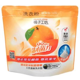 Orange House Natural Concentrated Washing Powder Eco-friendly Pack-Bacteriostasis 99.9% 橘子工坊天然濃縮洗衣粉環保包-制菌力99.9% 1350g
