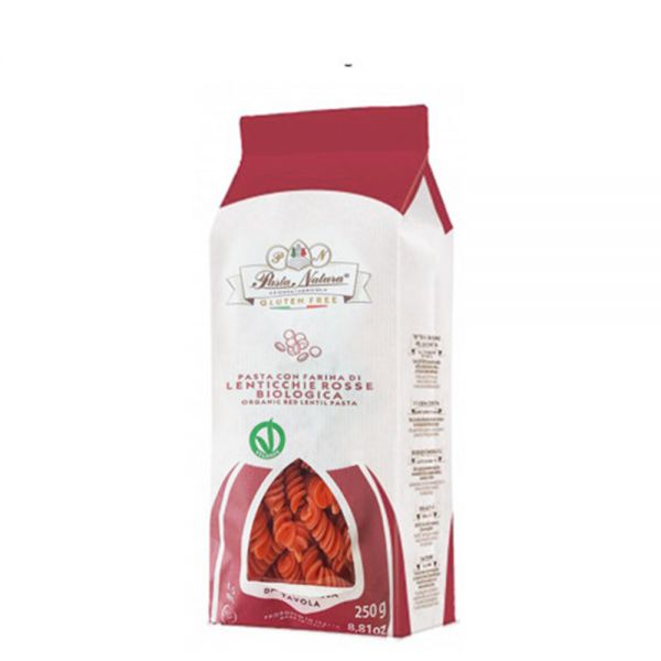 Pasta Natura Organic Gluten Free Low Sugar Low Salt Red Lentils Fusilli Pasta 有機無麩質低糖無鹽100%紅扁豆螺絲粉 250g