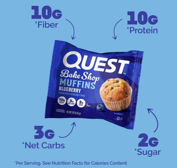 Quest  Nutrition Bake Shop Protein Muffins Blueberry 蛋白質鬆餅瑪芬 藍莓味 57g