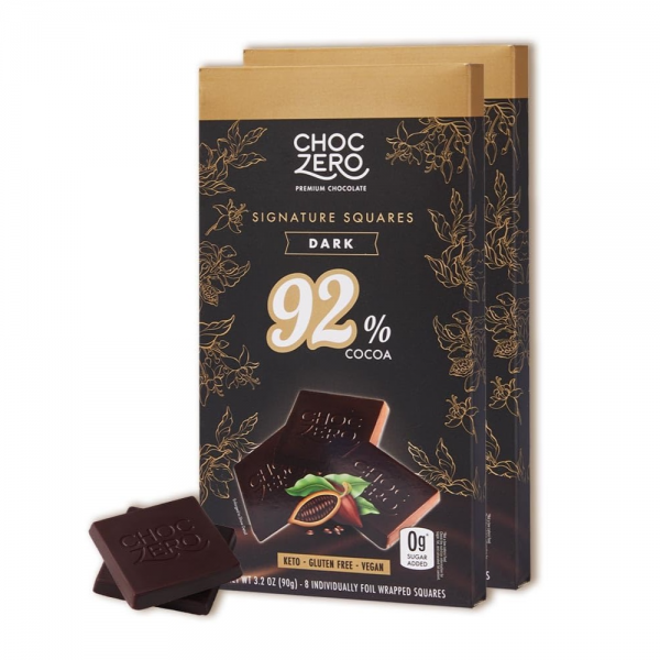 Choczero Gluten Free 92% Cocoa Dark Choc Signature Squares 92%無糖黑朱古力塊 90g