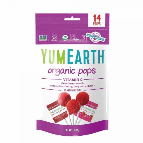Yumearth Organic Vitamin C Lollipops 14 Pops 有機維他命C棒棒糖 87g