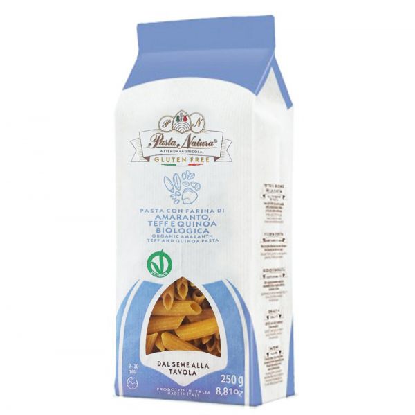 Pasta Natura Organic Low Sugar No Salt Amaranth Teff Quinoa Penne Pasta 有機低糖無鹽藜麥苔麩莧籽長通粉 250g