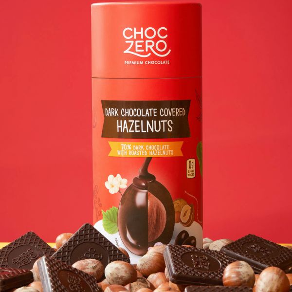 Choczero 70% Dark Chocolate with Roasted Hazelnuts 70%純素榛子黑朱古力粒 100g (28粒)