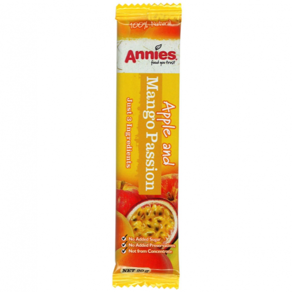 Annie’s Apple Mango Passion 100% Fruit Bar 紐西蘭天然水果條蘋果芒果熱情果味 20g