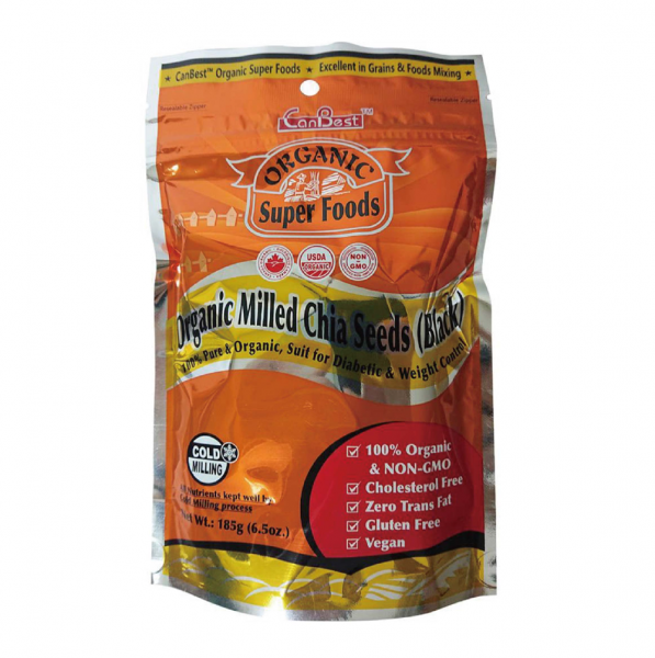 CanBest Organic Milled Chia Seed (Black) 加康栢有機冷磨黑奇亜籽粉 185g