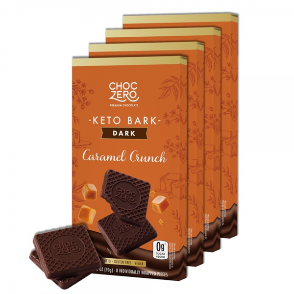 ChocZero Gluten Free Keto Bark Dark Chocolate Caramel Crunch 無麩質焦糖黑朱古力塊 90g