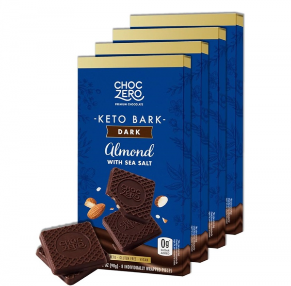 ChocZero Keto Gluten Free Almond with Sea Salt Dark Choc Keto Bark 無麩質無糖杏仁海鹽黑朱古力塊90g