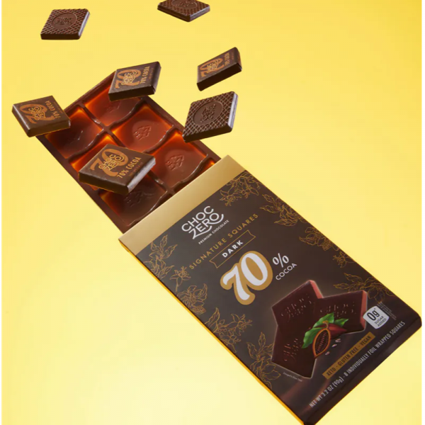 Choczero Gluten Free 70% Cocoa Dark Choc Signature Squares  70%無糖黑朱古力塊 90g
