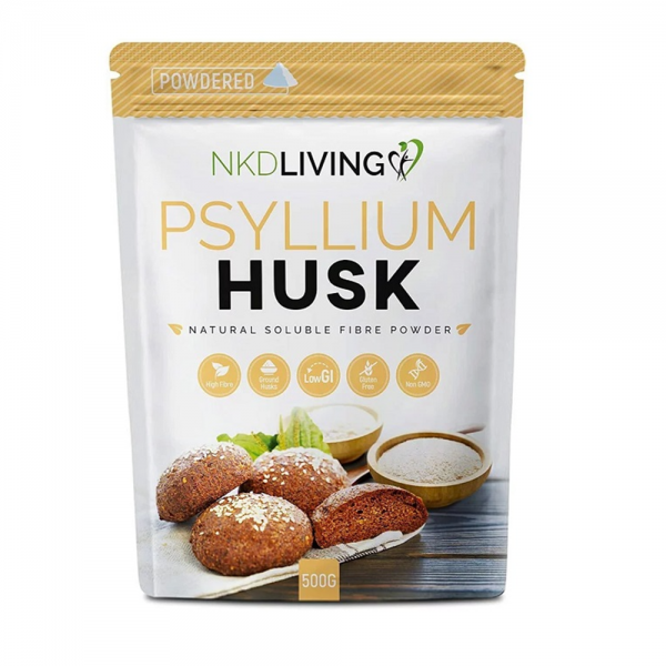 NKD LIVING Gluten Free Psyllium Husk Natural Soluble Fibre Powder 無麩質高纖 洋車前子極幼細粉 500g