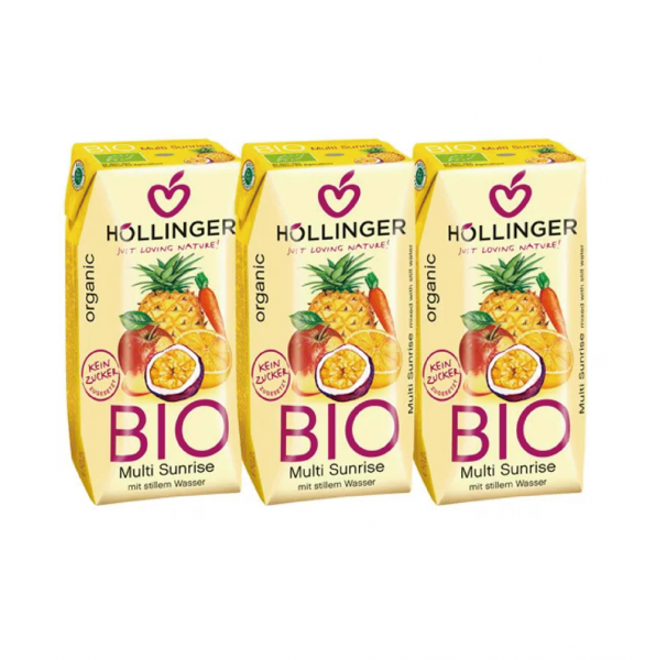 Hollinger BIO Organic Multi Sunrice Juice 有機熱帶水果汁 200ml x3盒 