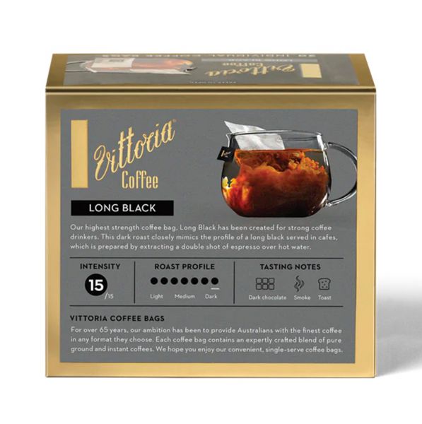Vittoria Long Black Italian Coffee Bags 20s 黑咖啡浸泡包20包 114g