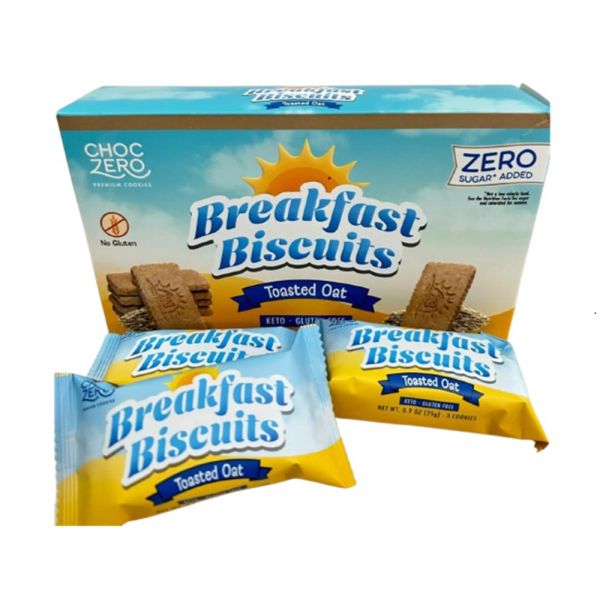 ChocZero Keto Gluten Free Toasted Oat Breakfast Biscuits 無麩質烤燕麥早餐餅乾9小包 250g