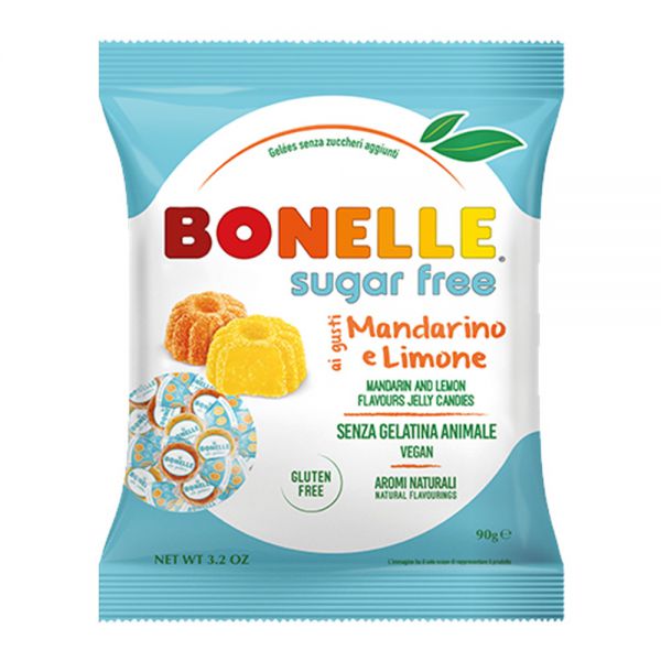 Bonelle Sugar Free Gluten Free Halal Jelly Candies (Mandarin and Lemon) 意大利無糖無麩質清真啫喱軟糖 (柑橘,檸檬) 90g