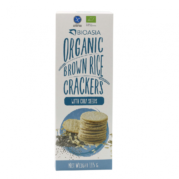 BioAsia Organic Brown Rice Crackers with Chia Seeds 有機奇亞籽糙米餅115g