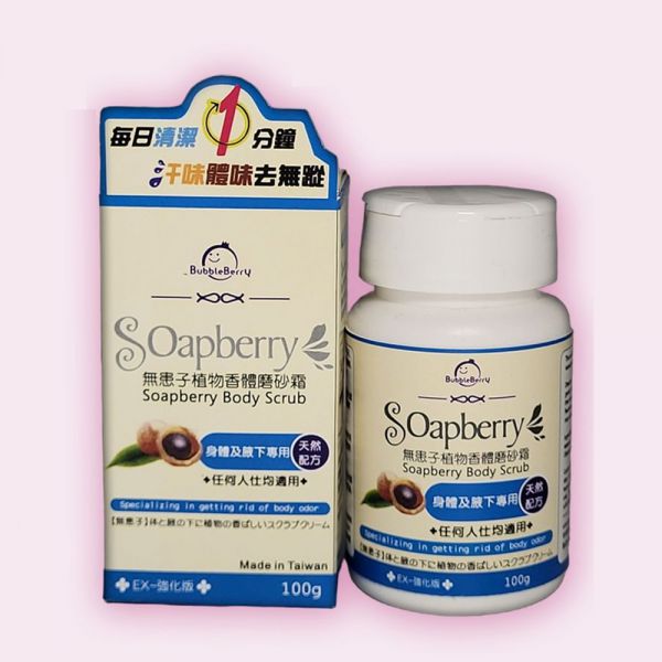 BubbleBerry Soapberry Body Scrub 無患子植物香體磨砂霜(無香料) 100g
