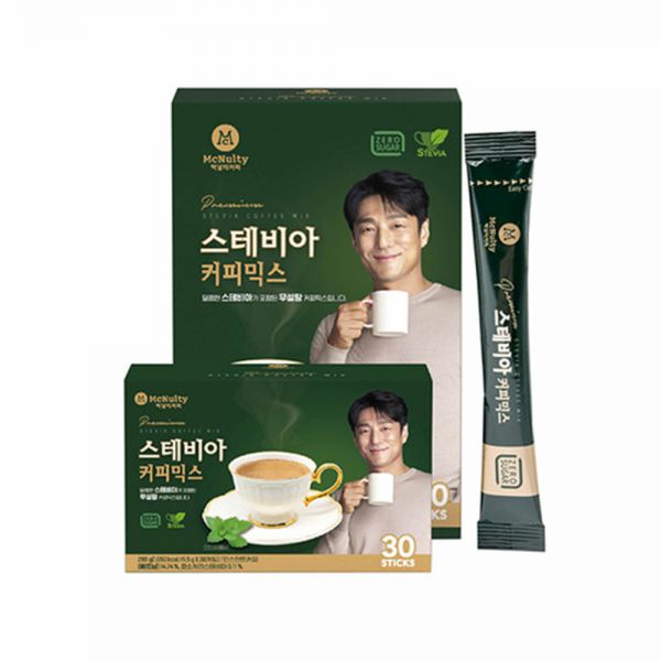 McNulty Sugar Free Stevia 3 in 1 Instant Coffee Mix 無糖甜菊糖三合一即溶咖啡隨身包 9.5gX30條