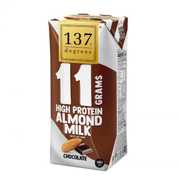 137 Degrees Chocolate High Protein Almond Milk with Soy Milk 高蛋白杏仁豆奶 (朱古力味) 180ml