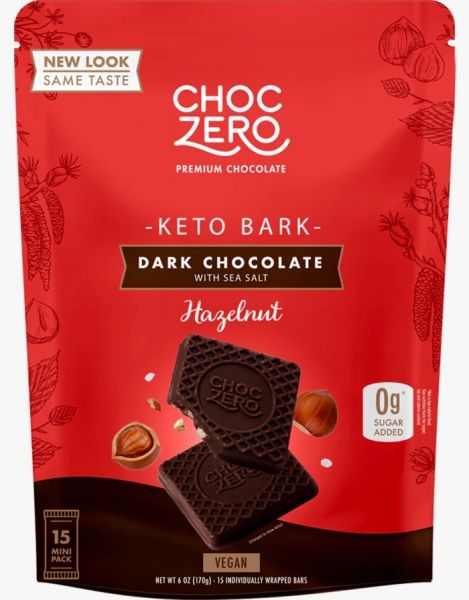 ChocZero Keto Bark Dark Chocolate With Sea Salt Hazelnut 無糖榛子海鹽黑朱古力塊 170g